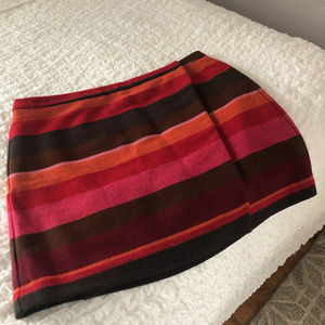 Red/Pink/Orange Striped LOFT Skirt